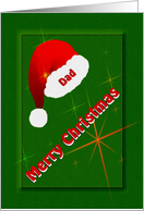 Merry Christmas Dad / Santa Hat & Stars card