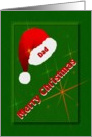 Merry Christmas Dad / Santa Hat & Stars card