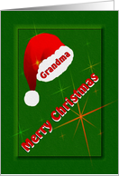 Merry Christmas Grandma / Santa Hat & Stars card