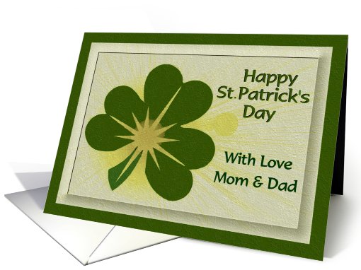 Happy St. Patrick's Day -  With Love Mom & Dad card (539766)