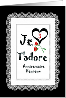 French / 3 / Anniversaire Heureux card