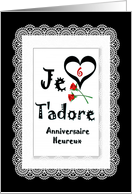 French / 6 / Anniversaire Heureux card