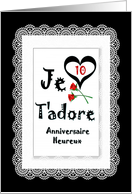 French / 10 / Anniversaire Heureux card