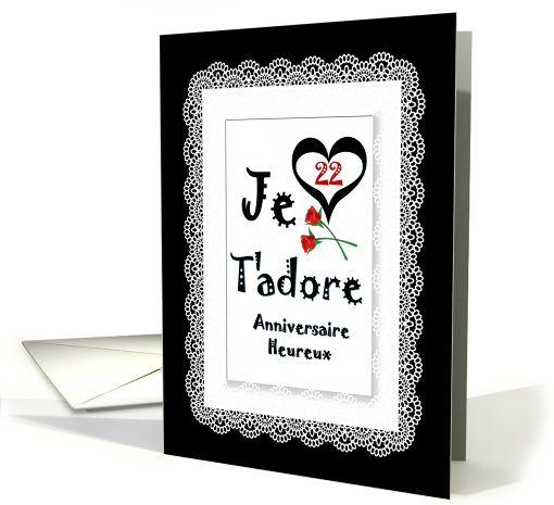 French / 22 / Anniversaire Heureux card (583423)