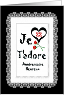 French / 22 / Anniversaire Heureux card