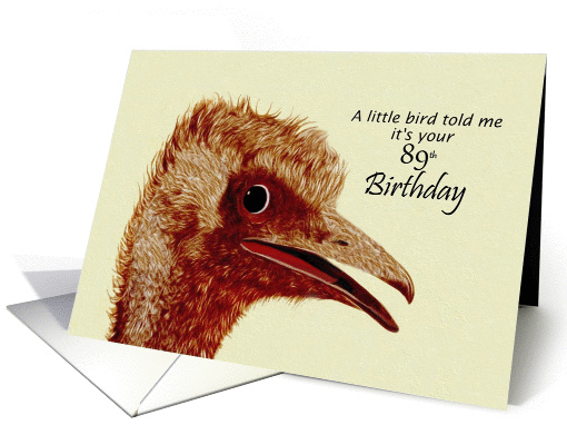 89th Birthday - Ostrich / Humorous card (619058)
