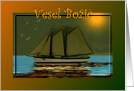 Vesel Bozic - Merry Christmas - (Slovenian) Ship ~ Lady Wells card