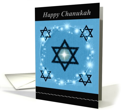 Happy Chanukah ~ General ~ Star of David / Baby Blue & Black card