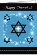 Happy Chanukah ~ General ~ Star of David / Baby Blue & Black card