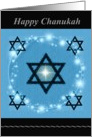 Happy Chanukah ~ General ~ Star of David / Baby Blue & Black card