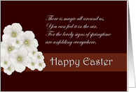 Happy Easter ~ General ~ White Flowers and Verse card