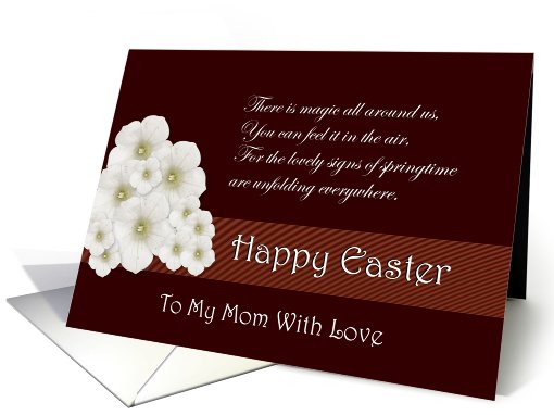 Happy Easter ~ Mom ~ White Flowers and Verse card (753292)