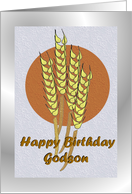 Birthday ~ Godson ~ Autumn Harvest Wheat card