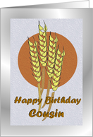 Birthday ~ Cousin ~ Autumn Harvest Wheat card