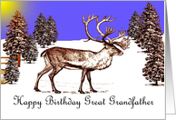 Happy Birthday ~ Great Grandfather ~ Caribou In A Clearing card