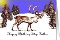 Happy Birthday ~ Step Father ~ Caribou In A Clearing card