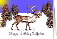 Happy Birthday ~ Godfather ~ Caribou In A Clearing card