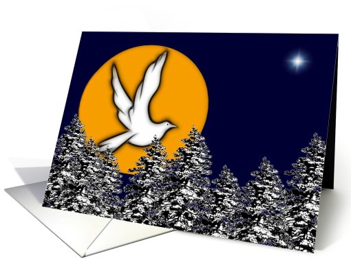 Blank Card / Note Card ~ General ~ Dove Flying Over Tree Tops card