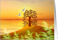 Blank Card / Note Card ~ General ~ Love Doves At Sunset card