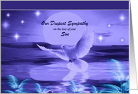Loss of Son ~ Our Deepest Sympathy ~ Dove In Blue Tones card