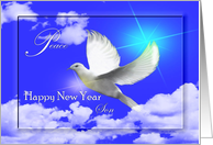 Peace / Happy New Year / Religious ~ Son ~ Dove in flight card