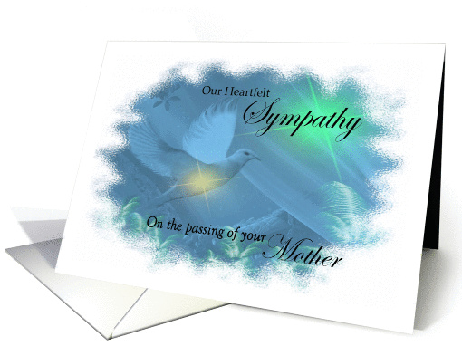 Loss of Mother - Our Heartfelt Sympathy - Dove in Pastels card