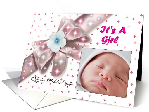 Birth Announcement / Baby Girl Photo card (869547)