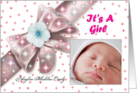 Birth Announcement / Baby Girl Photo Card