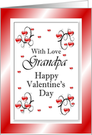 With Love Grandpa / Happy Valentine’s Day, Red Hearts card