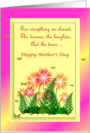 Happy Mother’s Day ~ Colorful Flowers & Ferns card