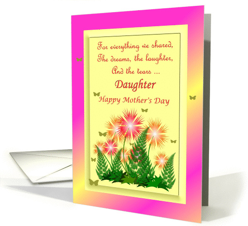 Daughter Happy Mother's Day ~ Colorful Flowers & Ferns card (900430)