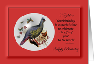 Neighbor / Birthday ~ Pheasant and Butterflies in a Bubble card