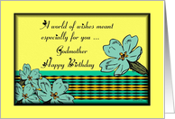 Happy Birthday / Godmother / Primroses and Text card