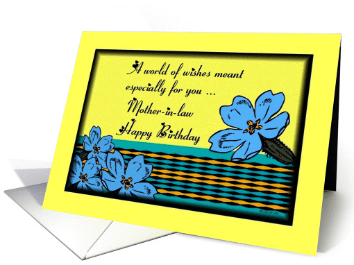 Happy Birthday / Mother-in-law / Primroses and Text card (982285)