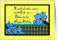 Happy Birthday / Mother-in-law / Primroses and Text card