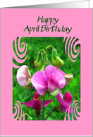 April Birthday - April Birth Flower, Sweet-Peas card