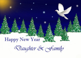 Daughter & Family - Happy New Year - Peace Dove
