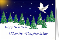 Son & Daughter-in-law - Happy New Year - Peace Dove card