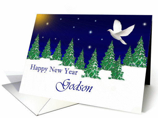 Godson - Happy New Year - Peace Dove card (994027)