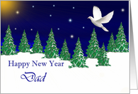 Dad - Happy New Year - Peace Dove card