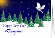 Daughter - Happy New Year - Peace Dove card