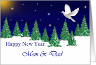 Mom & Dad - Happy New Year - Peace Dove card