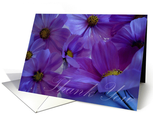 Purple Flowers - Thank you card (270275)