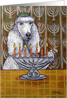 Poodle Lighting the Menorah card