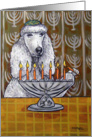 Poodle Lighting the Menorah card