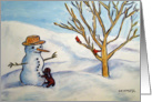 Dachshund Making a Snowman card