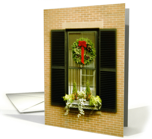 Blank Inside - Antiqued Christmas Window card (260836)