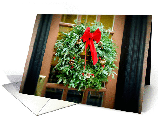 Blank Inside - Christmas Door in Boston card (260842)