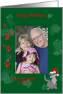 Christmas Photo Card Cat in Santa Hat card