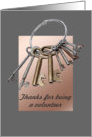Volunteer Appreciation Antique Keys Photo card